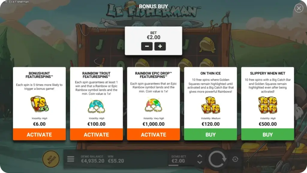 Le Fisherman bonus buy option