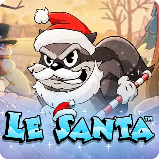 Le Santa Christmas cluster slot by Hacksaw Gaming with jackpot tiers and festive Golden Squares on a 6x5 grid